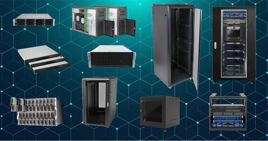 Custom-built server with accessories