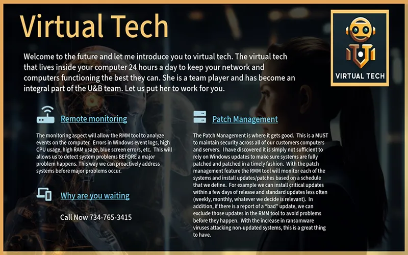 Virtual Tech Image showing key features